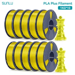 SUNLU 10 Roll PLA Plus/Clear Filament 1.75 Mm +/- 0.02 Mm 1 Kg Spool (2.2 Lbs) Neatly Arranged No Knot Filament Fit Most FDM Pri