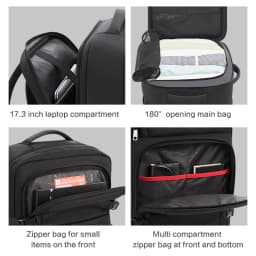 OIWAS Large Capacity Expandable Laptop Backpack USB Charging Port 17.3Inch Waterproof Business Travel Computer Bag for Men Women