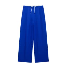 Splicing Design Solid Color Pants Women Fashion Simple Elastic Waist Lace Up Trousers Lady All-match Commuting Straight Pant New