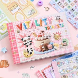 Mr. Paper Duplex Sticker Book 30Pcs, Korean Cute Style Creative Handbook Material for Calendar Card Album Scrapbooking Decor