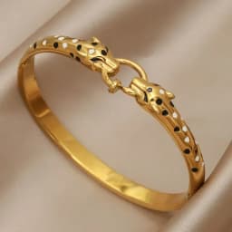 New Sight Stainless Steel Crystal Eyes Bangles&bracelets for Women Fashion Brand Jewelry Flower Leopard Bangle Party Accessories