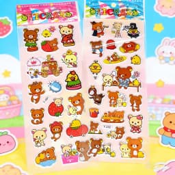 Cute High-Aesthetic Rilakkuma 3D Bubble Stickers - Waterproof Cartoon Decor for Polaroid & Hand Account DIY