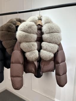 Janveny 2025 New Puffer Jacket Women With Large Natural Fox Fur Collar Short Fluffy Thick Parkas Female 90% White Duck Down Coat