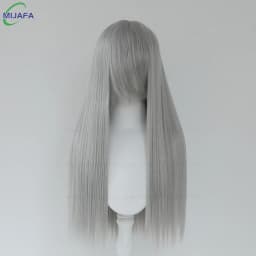 Very High Quality 400g 48 Colors 24Inch 60cm Long Straight Cosplay Wig With Bangs Heat Resistant Hair Anime Wigs + Wig Cap
