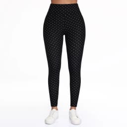 Women Velvet Pack Black White Small Polka Dot High Waist Leggings 4 Way Stretch Soft Breathable Slim Warm Pants For Yoga Sport
