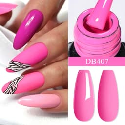 Mtssii Reflective Glitter Gel Pink Sparkling Sequins Gel Nail Polish Soak Off UV Nail Gel Semi-permanent Nail Art Decoration