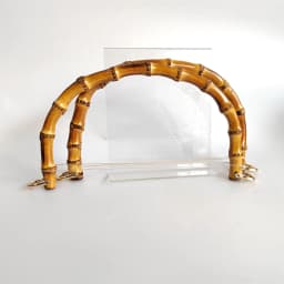 Outside 25X14 cm Large Size Thickness 1.2-1.5 cm Genuine Handmade Bamboo Bag Handle Obag Hanger Frame Rattan Purse Handles Parts
