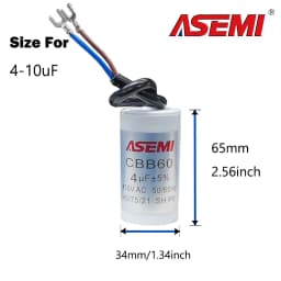 1PC CBB60 Capacitor 65uF 5UF 10UF 12UF 450V AC 5% Tolerance Motor Run Capacitors for Washing Machine And Water Pump