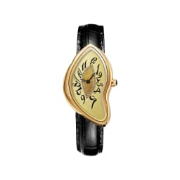 Surrealist Art Melting Clock Watch Unique Soft Time Quartz Wristwatch with Leather Band Creative Fashion Watch for Men Women