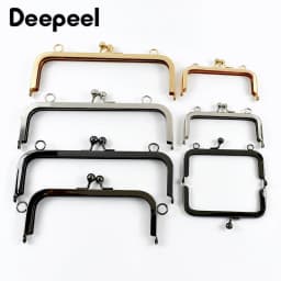 1-5Pcs Deepeel 10/15/19cm Square Smooth Metal Bags Handle Purse Frame Handbag Lock Kiss Clasp DIY Wallet Bracket Bag Accessories