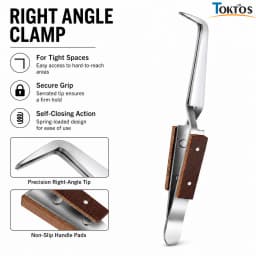 TOKTOS Third Hand Helping Hands Tool Weighted Base Self Closing Tweezers 360° Adjustable Jewelry Repair Holding Tool