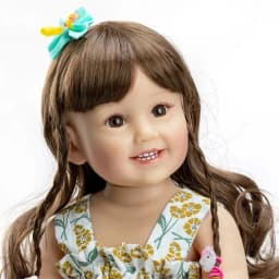 Fit For Doll Head Circumference 32cm To 36cm Silicone Reborn Baby Doll Hair Wig Curly Brown Golden Hair for BJD doll Reborn Doll