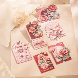 Journal GO 15pcs Embossed Texture Sticker Pack for Journaling Scrapbook Decoration 3D Flower Stickers for Collage Gift Card diy