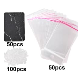 200pcs Earring Display Card Set Marble Design Paper Card Tags with Transparent OPP Bag Suitable for Earrings Jewelry Storage