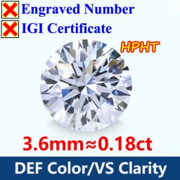 COSFIX 0.3-5ct Round Lab Grown Diamond HPHT IGI Certificate 3EX D/F Color VVS1 Clarity Diamond Gems