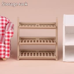 Miniature Chestnut Bedside Table Chest Of Drawers Storage Cabinet 1:12 Dollhouse DIY Accessories Furniture Model Toy