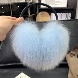 2027 New Winter Natural Real Fox Fur Earmuffs Plush Warm Decorate Women Cute Solid Ear Warmer Headphones Neck Warm Bib Scarf