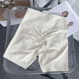 Solid Color High Waist Seamless Butt Lift Yoga Shorts Breathable Quick Drying Fitness Leggings Cycling Running Sports Shorts