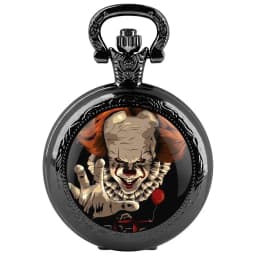 Creative Clown Design Glass Dome Quartz Pocket Watch Watch Children Student Birthday Gift Souvenir Men Women Necklace Pendant