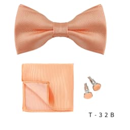 Solid Bowtie Pocket Square Cufflinks Set Business Men Neck 3pcs Bow Ties Handky Cufflinks Set Pocket Handkerchiet Accessories