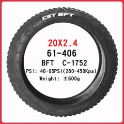 CST BFT 20inch 24inch Fat Tire Snow Beach Bicycle Tire 20x4.0 20X2.4 24x4.0 Electric Snowmobile MTB Bicycle Anti-Slip Fat Tire