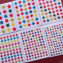 10sheets/Bag Color Star Sticker Stamping Five Pointed Star Sticker Student's Reward Sticker Teacher Praise Label 9.5*12.5CM