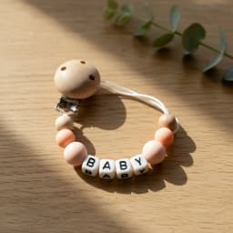 Personalized Baby Pacifier Clip Custom Name Silicone Crown Beads Heart Wooden Holder Handmade Teether Chain BPA Free Gift