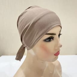H048 Plain Cotton Tie Back Hats Muslim Turban Pure Color Stretch Inner Hijabs Underscarf Women Head Scarf Under Hijab Bonnet