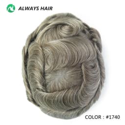 Invisible Hairline Hair System Unit for Men 0.03-0.04mm Super Thin Base Toupee Indian Human Hair Mens' Topper Wig