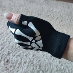 Skull Punk Gloves Black Neutral Half Finger Ghost Claw Knitted Gloves Exposed Finger Spot Nightlight Fingerless Elastic Gloves