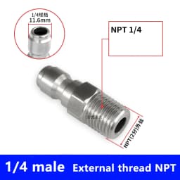 Pressure Washer Coupler 1/4 Inch Stainless Steel Quick Connect Fittings Male Female Accessories With Internal External Thread