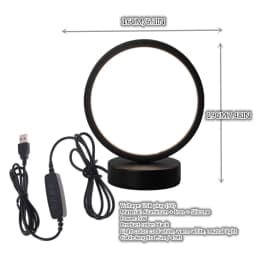 Nordic Style LED Table Lamp 5VUSB Plug Three Tone Light Circular Atmosphere Wrought Iron Design for Bedroom Study