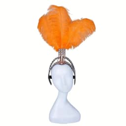 Carnival Headpiece Adorned with Rhinestones And Detachable DIY Feathers Featuring Stage Performances And Adjustable in Size