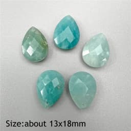 Water Drop Shape Stone Charms Faceted Amazonite Pendant Natural Gems Crystal Charms For Jewelry Making DIY Necklace 13x18mm