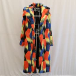 Women's fur coat Artificial fox fur coat long over the knee casual winter warm plus size trench coat