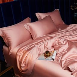 Solid 100% Silk Bedding Set with Duvet Cover Flat Bed Sheet Pillowcase Luxury Mulberry Silk Bedsheet Bed Linen Soft Quilt Cover
