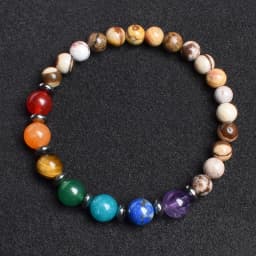 7 Chakra Bracelet Natural Gem Stone Beads Bangle Women Crystal Healing Anxiety Jewellery Mandala Yoga Meditation Bracelets Gift