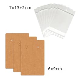50 Pcs 6X9cm New Pattern Rectangle Earrings Jewelry Display Kraft Paper Card With Or Without Bags Wholesale Packaging Supplier