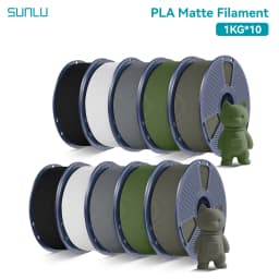 SUNLU 10Roll PLA Matte Filament 1.75mm 1kg Spool (2.2lbs) Smooth Matte Finish Neatly Wound Filament Fit Most FDM Printer