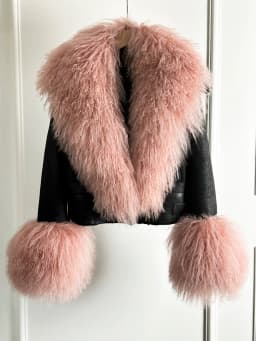 2024 New Winter Warm Mongolia Sheep Fur Collar Faux Leather Jacket Women Warm Suede Lamb Loose Fit Pu Leather Short Casual Coat