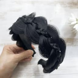 Handmade Retro Head Hoop Twist Headband Wide Fishbone Braids Hairband Wig for Women Styling Accessories