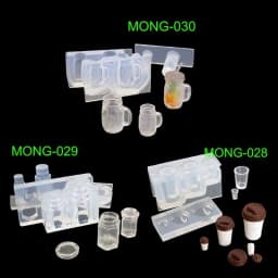 3D Real Mini Glass Bottle Drink Pan Pot Storage Box Silicone Mold Epoxy Resin Pendant Casting Mold DIY Jewelry Making Tools