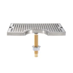 3" Column Cut-Out Surface Mount Drip Tray with Drain, 304 Stainless Steel 12"L x 7"W x 3/4"H, Beer Drip Tray, Kegging Equipment