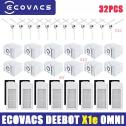 Ecovacs Deebot X1e Omni TURBO Vacuum Cleaner Robot Filter Side Brush Cleaning Cloth Spare Parts Dust Box Accessories