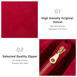 CRAZYSMITH Original Velvet Bag Organizer For LV Speedy 20 25 30 35 Purse Insert Handbag Inner Bag Portable Storage Makeup Bags