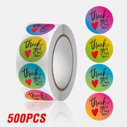 100-500Pcs Thank You Stickers 2.5cm Baking cake Packaging Envelope Sealing labels Small Business Decoration Wedding Stickers