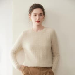 Cashmere Sweater Women Winter Knitted Solid Color Round Neck Pullover Warm Thickened Double Strand Autumn New Fried Dough Twists