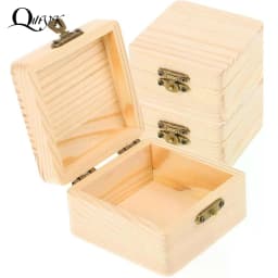8x8x4.7cm Plain Natural Wooden Packing Box Storage Box Gift Box Wooden Storage Box Home Sundries Storage Box