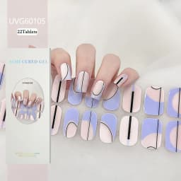16/20/22Tips Semi-Cured Gel Nail Patch Adhesive Sliders Long Lasting Full Gel Nail Stickers DIY Manicure Harden In UV Lamp Need