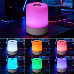 Contemporary Style LED RGB Night Light Soft Glow Multicolor Cylinder Design Touch Control Rechargeable Bedside Lamp for Home